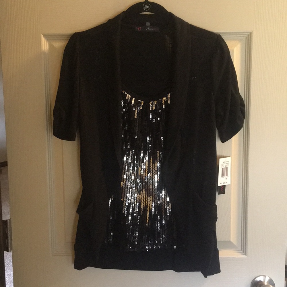 Sequined top with built in cami